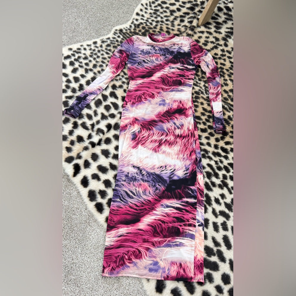 Fashion Nova Multicolor Abstract Dress